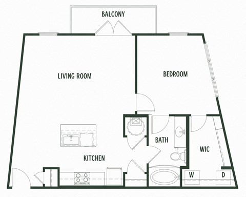 Laurel Floorplan with 830 Sq. Ft. at Arcadia Decatur, Decatur, GA